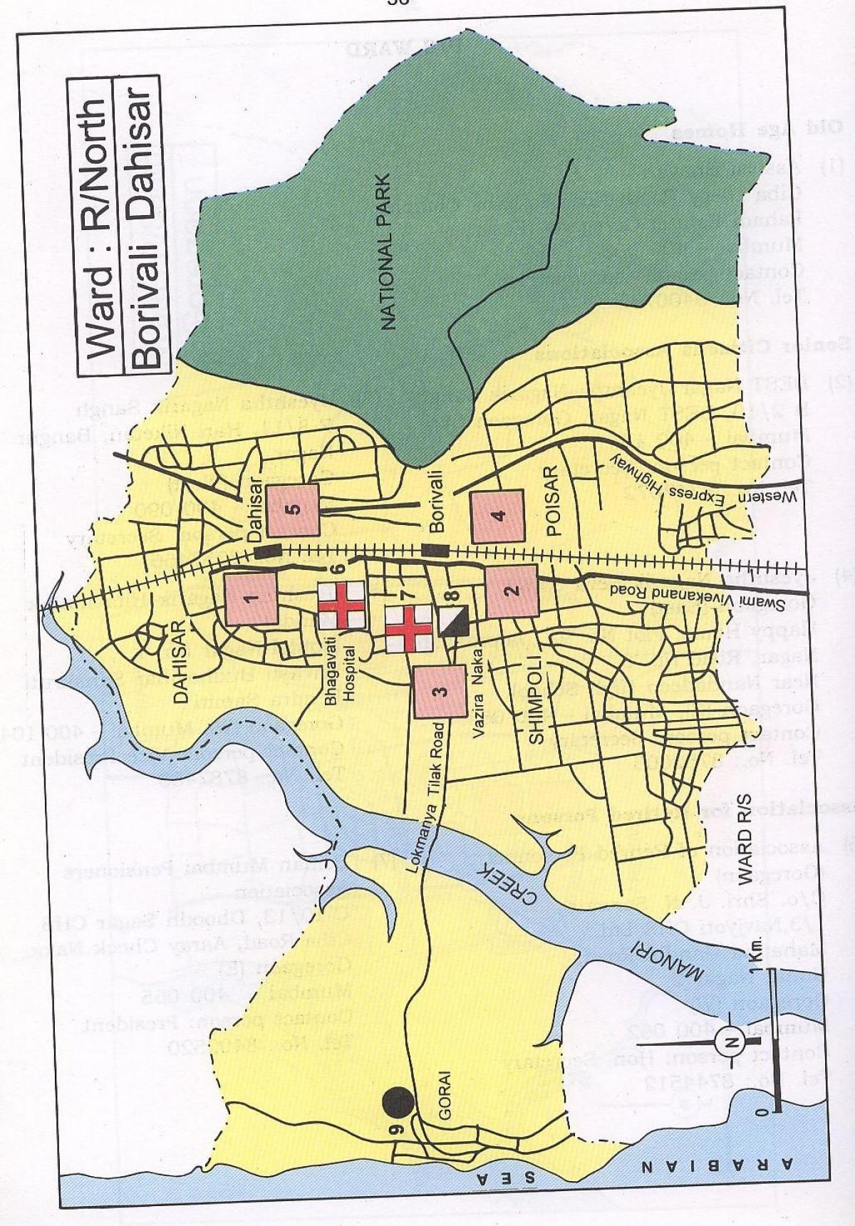 kort af Dahisar Mumbai