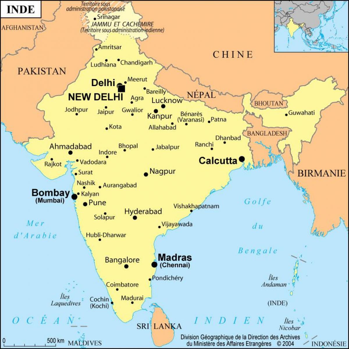 kort af Bombay indlandi