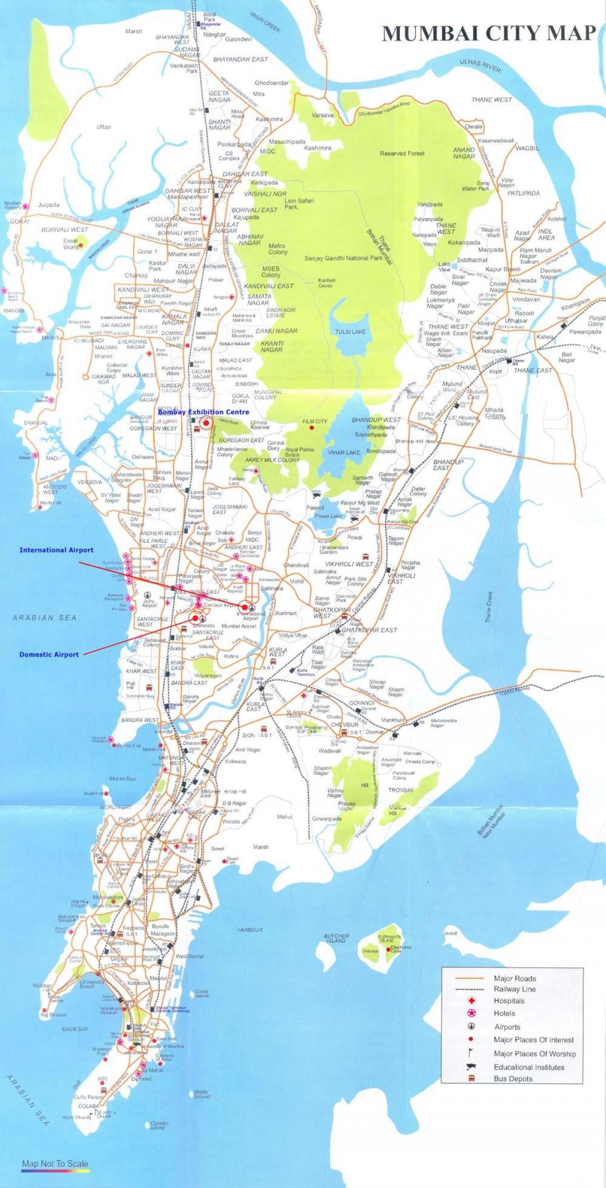 kort af Bombay