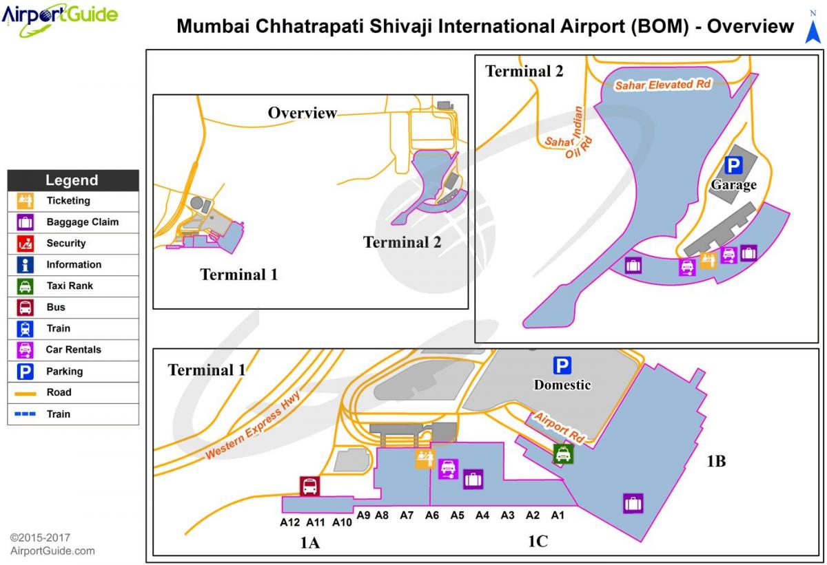 Chhatrapati Shivaji endastöð kort