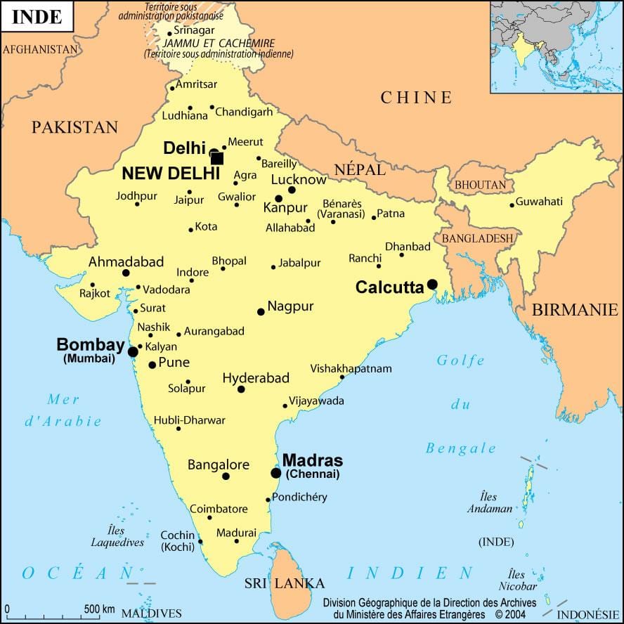 kort af indlandi Mumbai