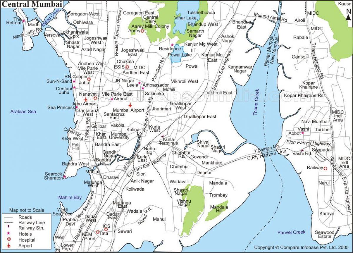kort af Mumbai central