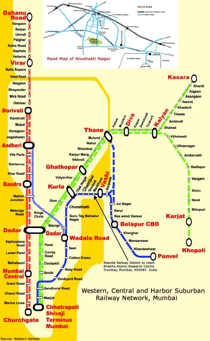 Mumbai central línu stöðvar kort