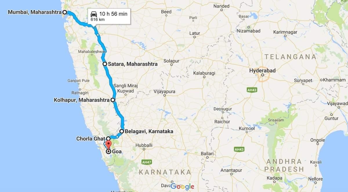 Mumbai að góa vegakort