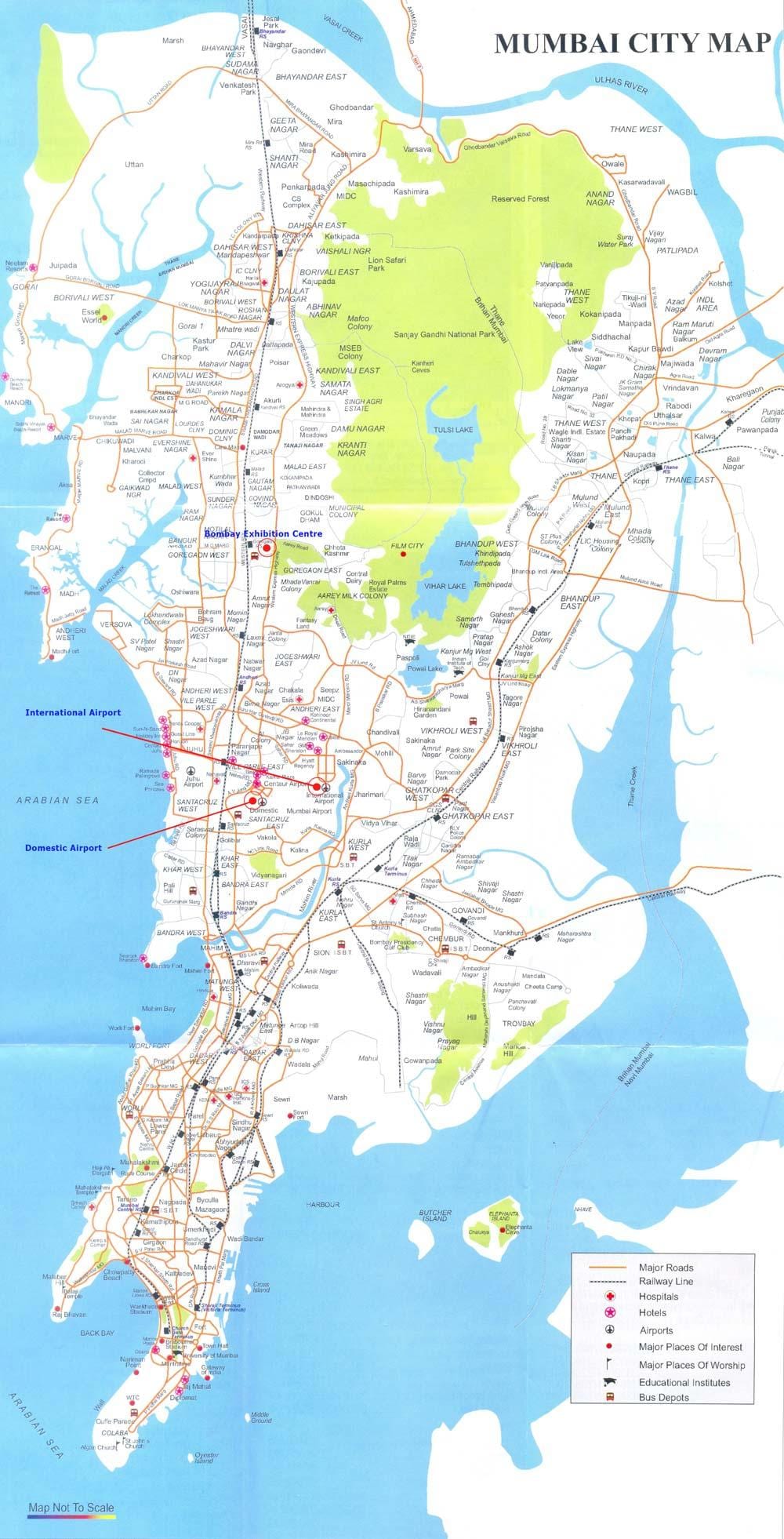 Mumbai staðnum leið kort