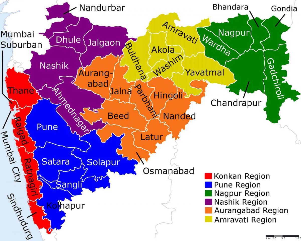 kort af Maharashtra Mumbai