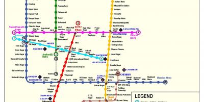 Metro leið kort Mumbai