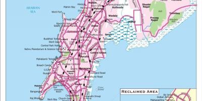 Borgin kort af Mumbai