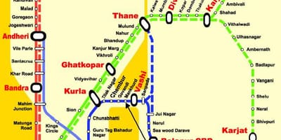 Mumbai central línu stöðvar kort