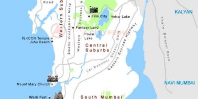 Mumbai darshan stöðum kort