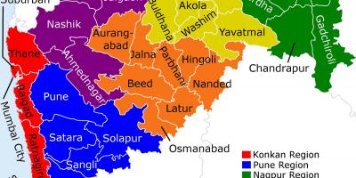 Kort af Maharashtra Mumbai